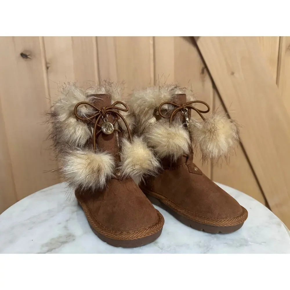 Michael Kors | Alyona-T MK Girls Pom Pom Fur Bootie | Toddler Size 7